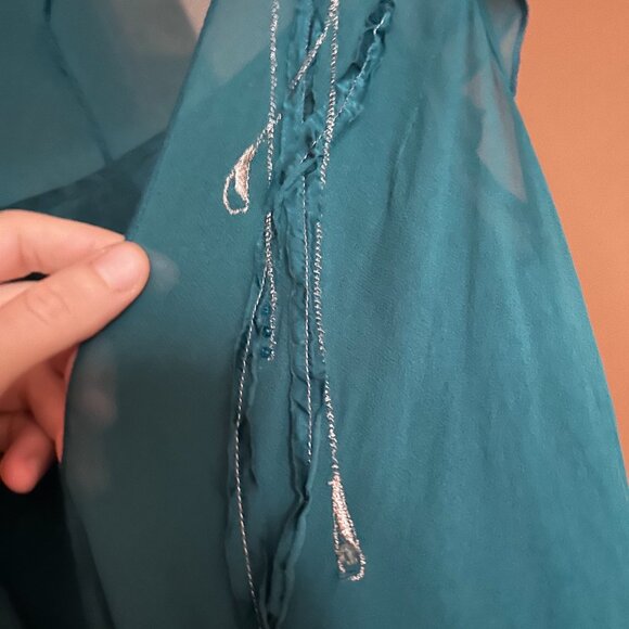 Vintage 1920s style drop waist dress - Teal - Relaxed fit S/M - 28-32" waist - Picture 5 of 10